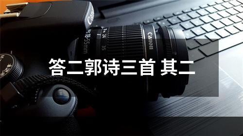 答二郭诗三首 其二