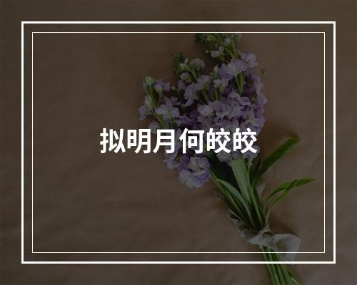 拟明月何皎皎