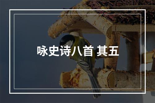咏史诗八首 其五
