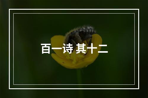 百一诗 其十二