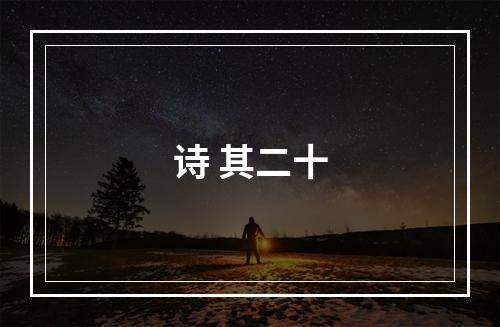 诗 其二十