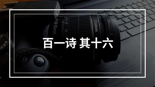 百一诗 其十六