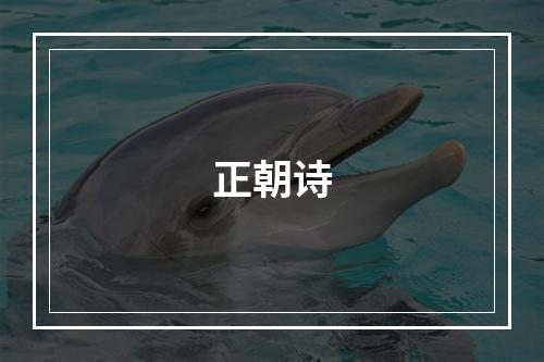 正朝诗