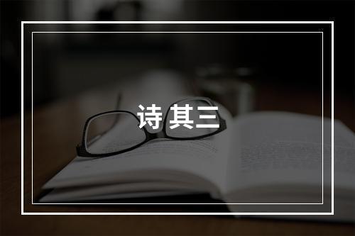 诗 其三