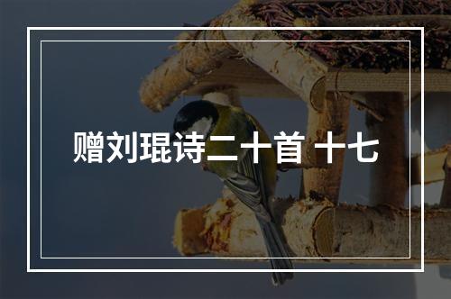 赠刘琨诗二十首 十七