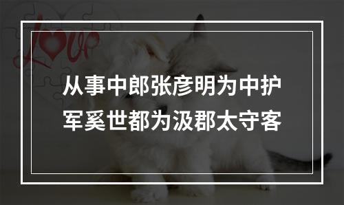 从事中郎张彦明为中护军奚世都为汲郡太守客