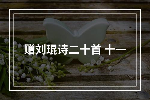 赠刘琨诗二十首 十一