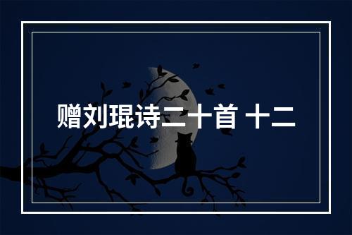 赠刘琨诗二十首 十二