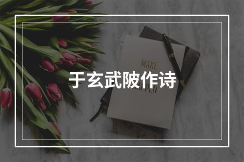 于玄武陂作诗