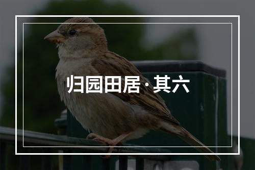 归园田居·其六
