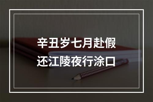 辛丑岁七月赴假还江陵夜行涂口