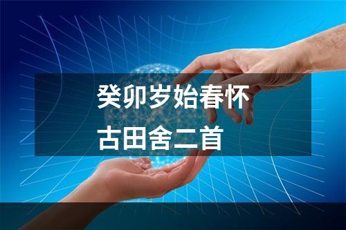 癸卯岁始春怀古田舍二首