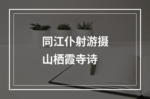同江仆射游摄山栖霞寺诗