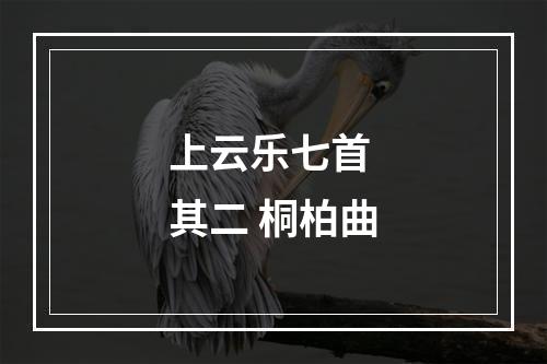 上云乐七首 其二 桐柏曲