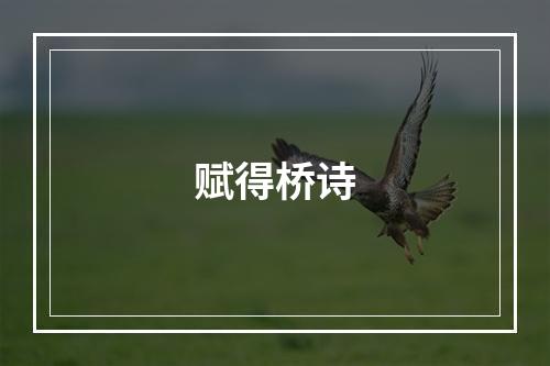 赋得桥诗