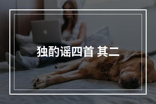 独酌谣四首 其二