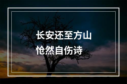 长安还至方山怆然自伤诗