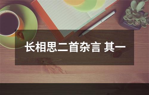 长相思二首杂言 其一