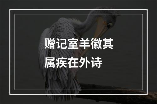 赠记室羊徽其属疾在外诗