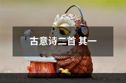 古意诗二首 其一