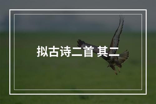 拟古诗二首 其二