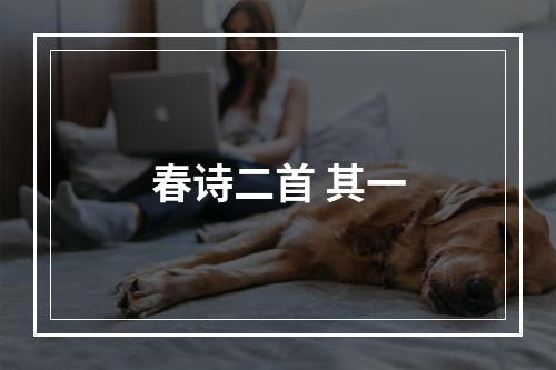 春诗二首 其一