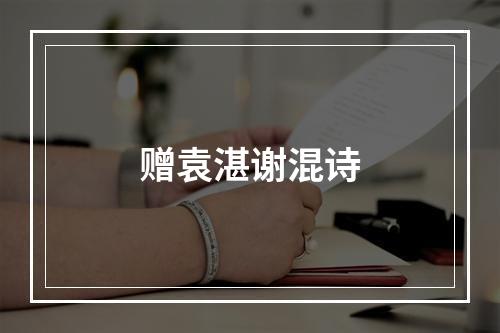 赠袁湛谢混诗