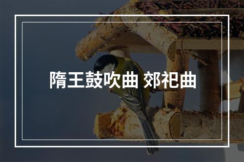 隋王鼓吹曲 郊祀曲