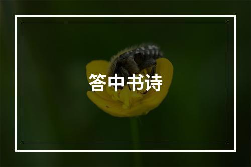 答中书诗
