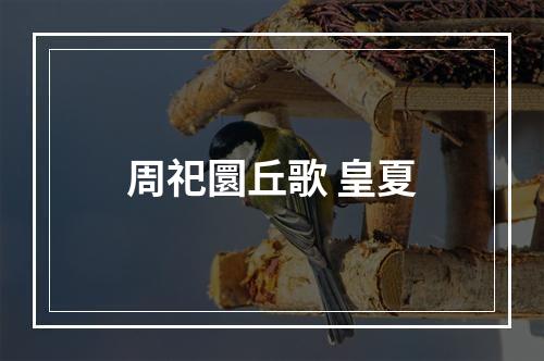 周祀圜丘歌 皇夏