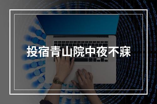 投宿青山院中夜不寐
