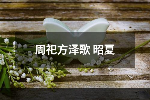 周祀方泽歌 昭夏