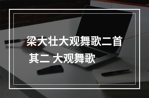 梁大壮大观舞歌二首 其二 大观舞歌