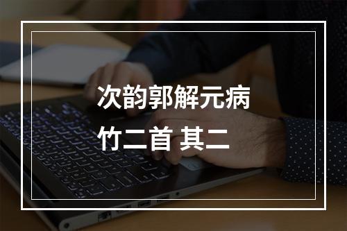次韵郭解元病竹二首 其二