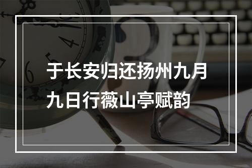 于长安归还扬州九月九日行薇山亭赋韵