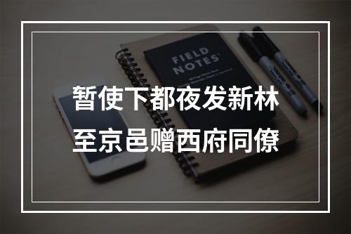 暂使下都夜发新林至京邑赠西府同僚