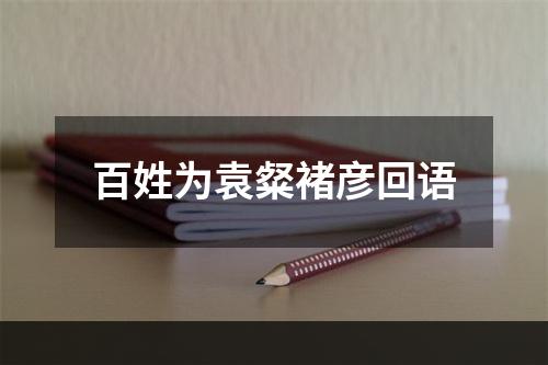 百姓为袁粲褚彦回语