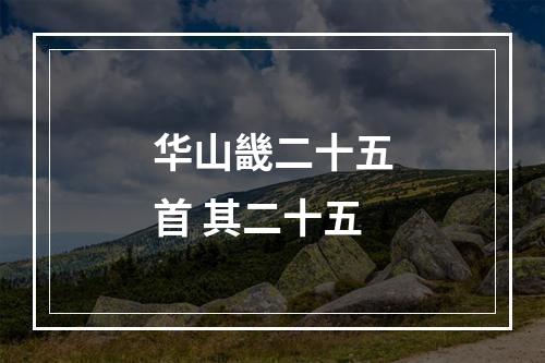 华山畿二十五首 其二十五