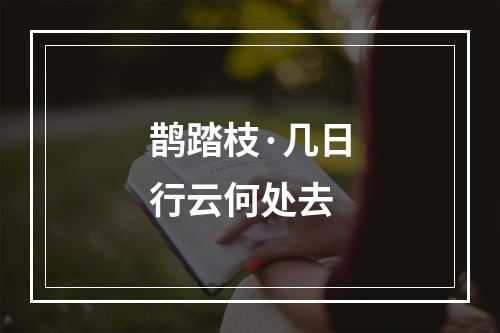 鹊踏枝·几日行云何处去