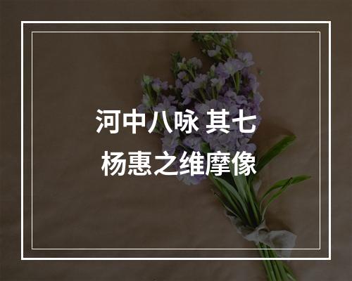 河中八咏 其七 杨惠之维摩像