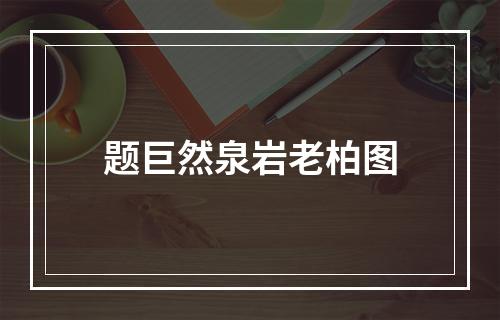 题巨然泉岩老柏图