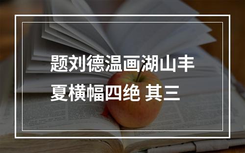 题刘德温画湖山丰夏横幅四绝 其三