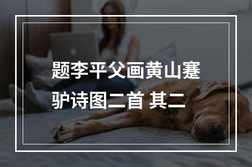 题李平父画黄山蹇驴诗图二首 其二