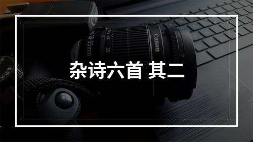 杂诗六首 其二