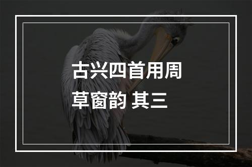 古兴四首用周草窗韵 其三