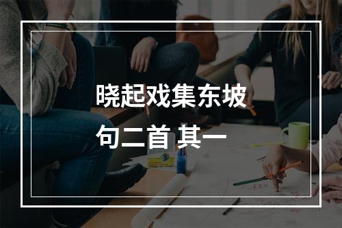 晓起戏集东坡句二首 其一