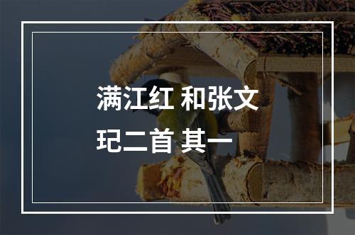 满江红 和张文玘二首 其一
