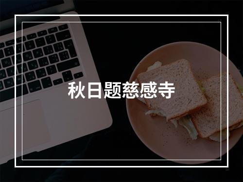 秋日题慈感寺