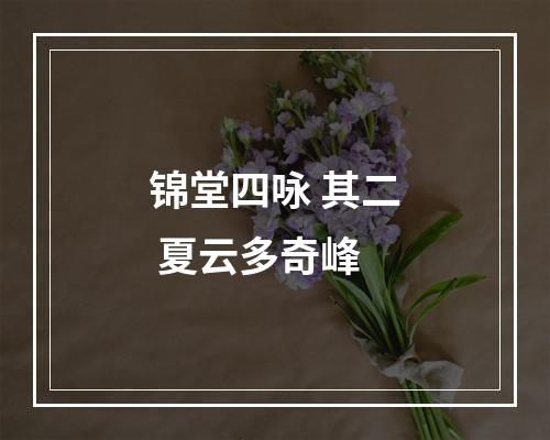 锦堂四咏 其二 夏云多奇峰
