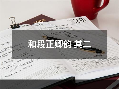 和段正卿韵 其二